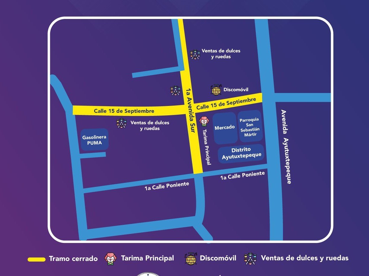 San Salvador anuncia cierres viales por Fiestas Patronales de Ayutuxtepeque 2026