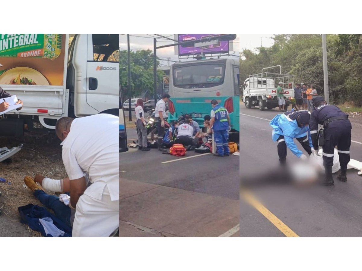 Cuatro fallecidos y cuatro heridos en múltiples accidentes viales en El Salvador este viernes