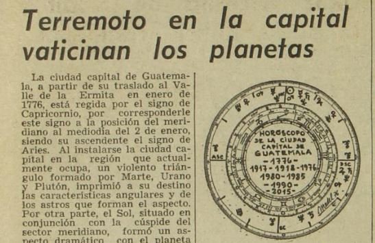 El Terremoto de 1976 en Guatemala y la influencia atribuido a la astrología por Urbano Madel