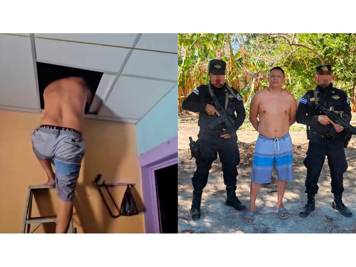 Capturan a presunto gatillero de la MS-13 escondido en techo falso de vivienda en El Salvador