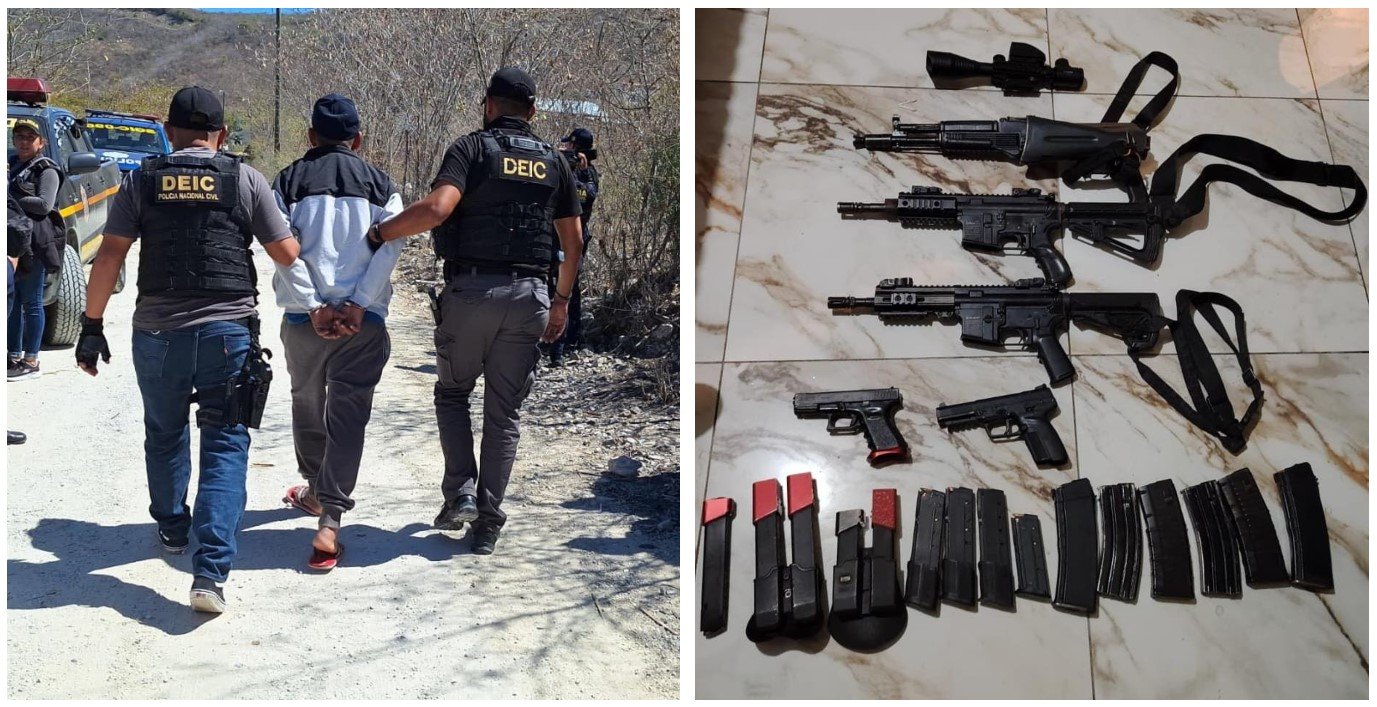 Capturan en Guastatoya a quinto integrante del grupo criminal “Los Sara” con arsenal y municiones