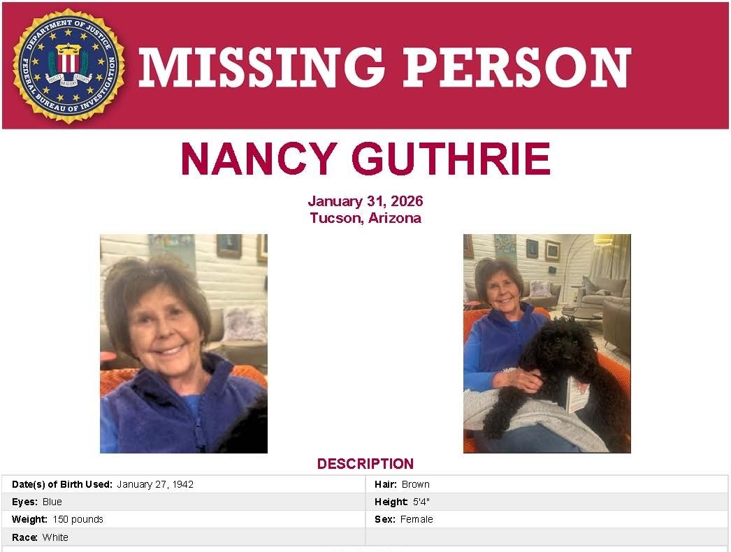 FBI revela plazos clave y posibles consecuencias en secuestro de Nancy Guthrie
