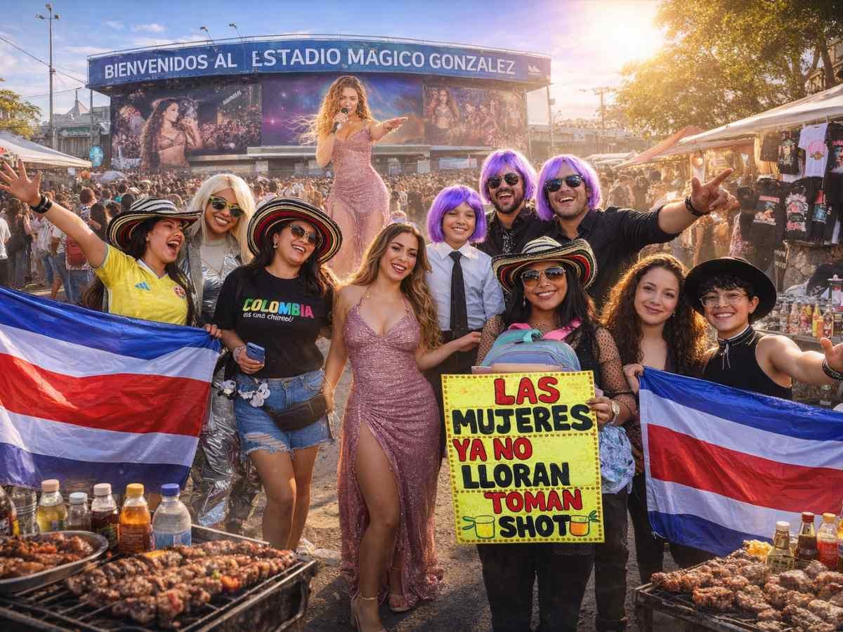 Ambiente festivo y nostálgico en el estadio Mágico González por concierto de Shakira