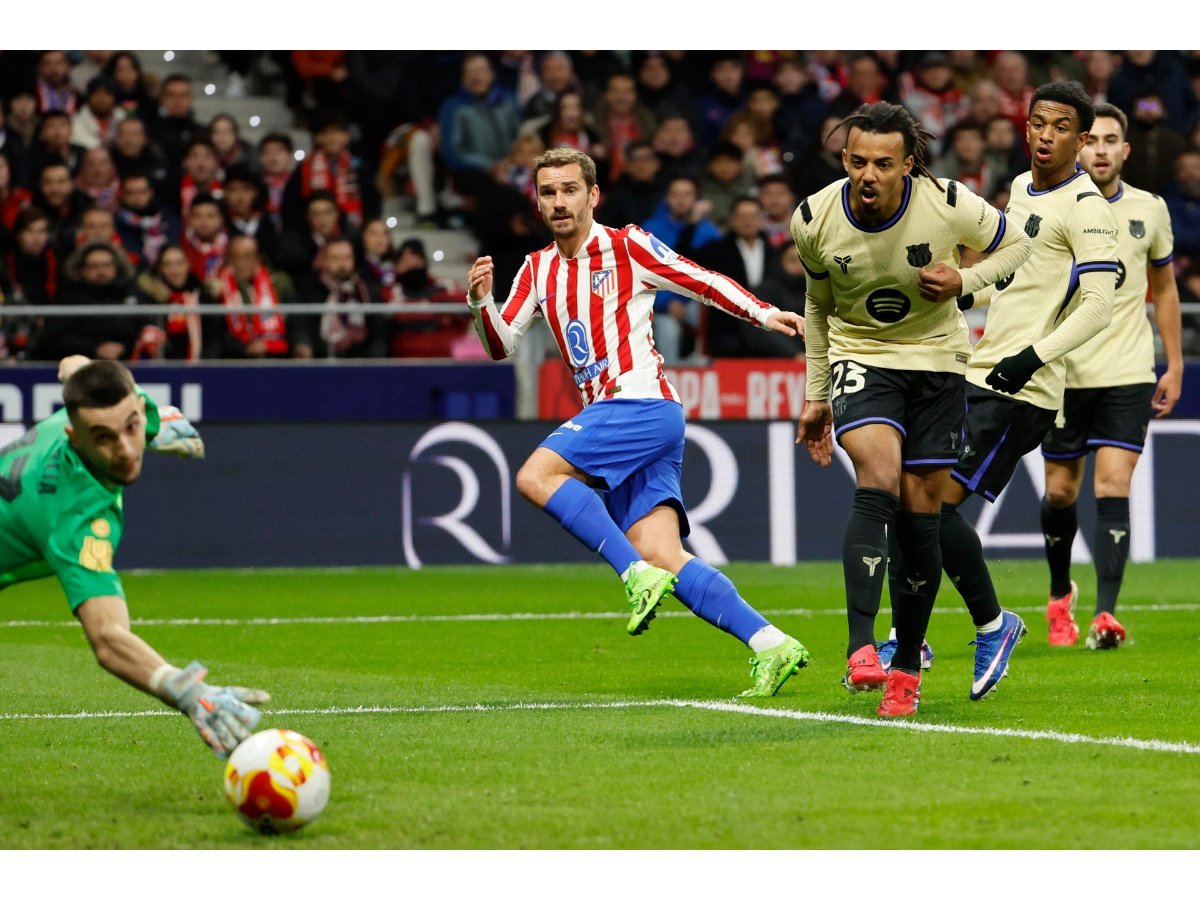 Atlético de Madrid domina y derrota 4-0 al Barcelona en semifinales de Copa del Rey