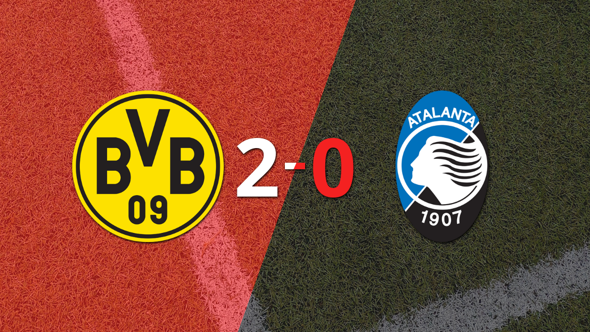 Borussia Dortmund impone ventaja 2-0 ante Atalanta en partido de ida de la llave 4