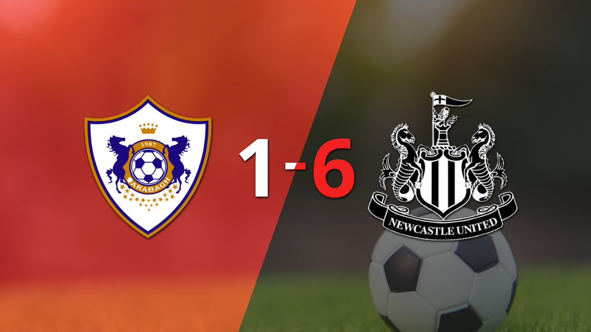 Newcastle United domina con goleada 6-1 a Qarabag y avanza en la Champions League
