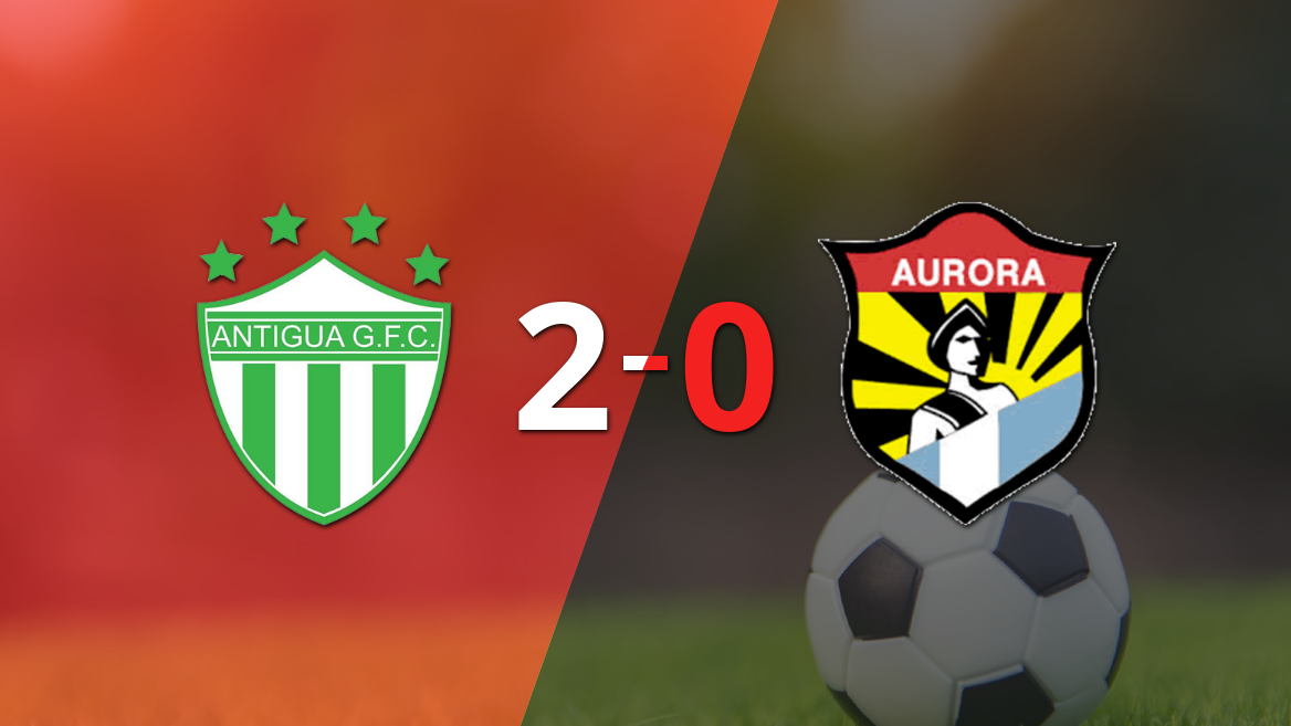 Antigua GFC se impone 2-0 a Aurora FC con goles tempraneros y dominio en el Clausura