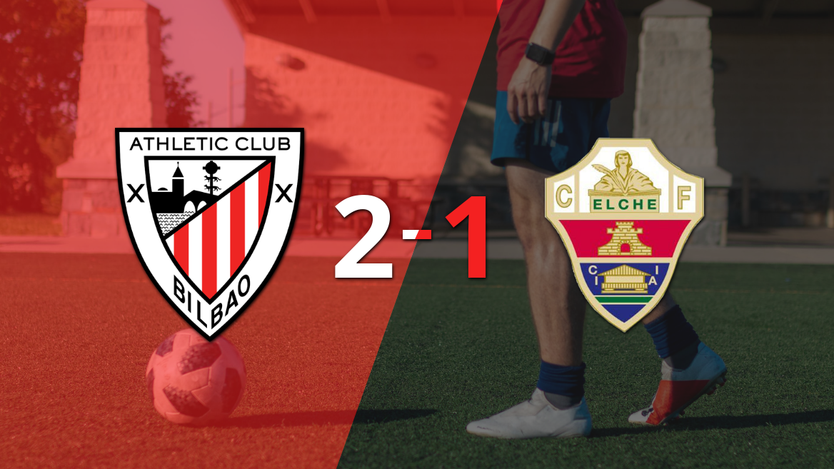 Athletic Bilbao vence 2-1 a Elche con doblete decisivo de Gorka Guruzeta