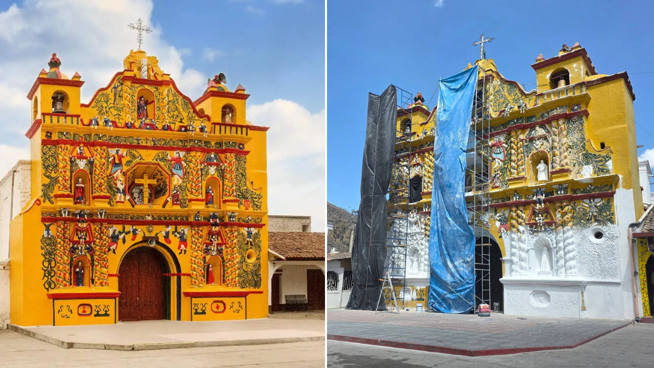 Controversia en San Andrés Xecul: la iglesia multicolor de Totonicapán aparece pintada de blanco