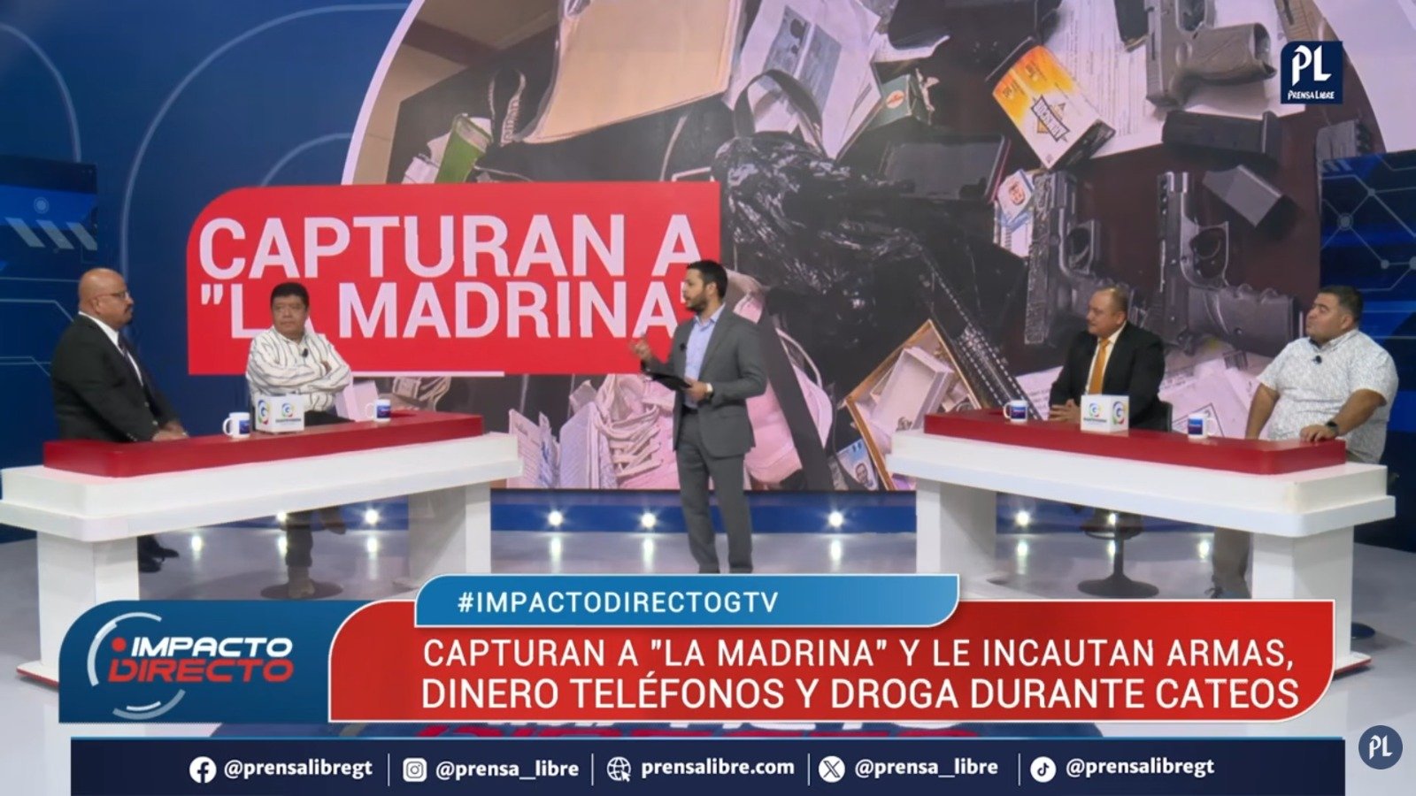 Incautan armas, drogas y Q53 mil en operativo que llevó a la captura de la “Madrina” en Villa Nueva