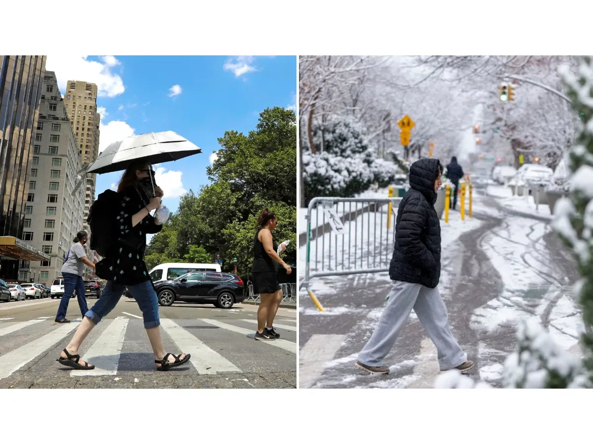 Estados Unidos enfrenta simultáneamente ola de calor histórica y fuertes nevadas este fin de semana