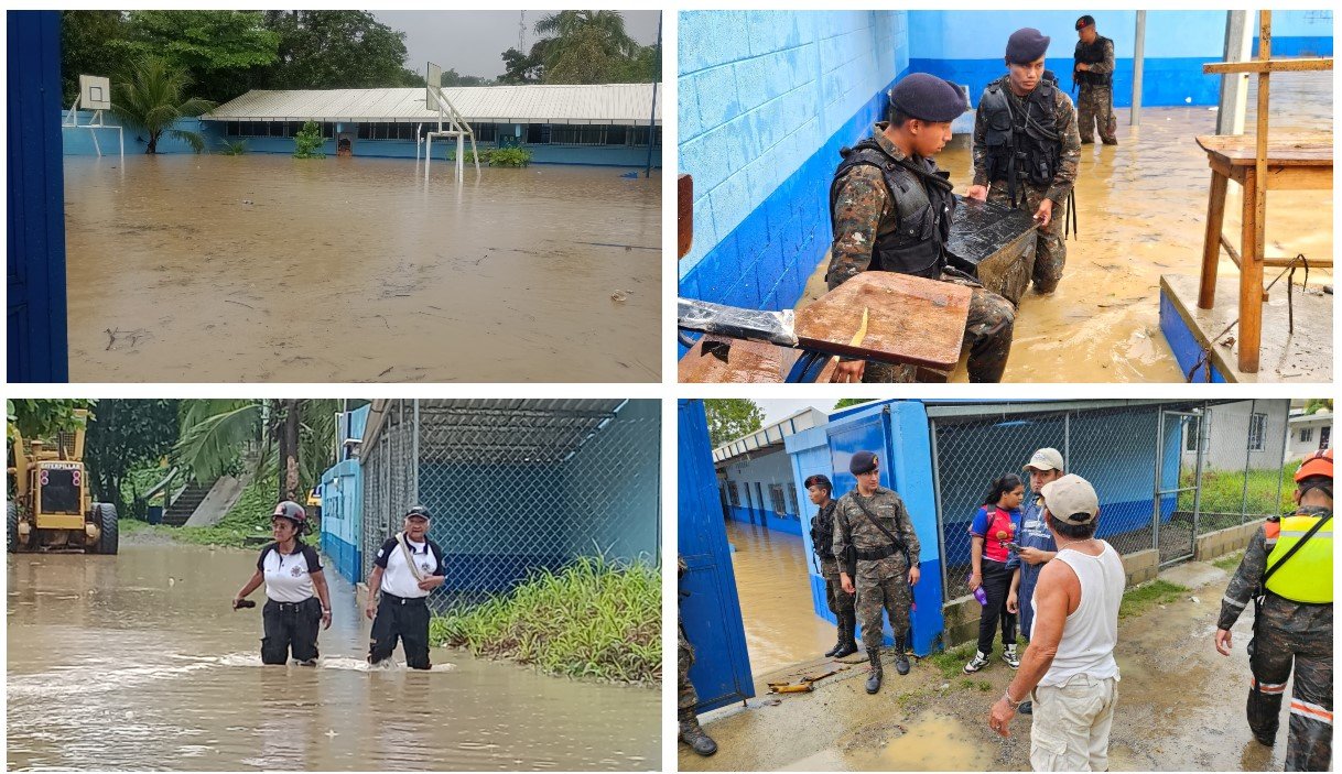 Inundación en escuela de Puerto Barrios obliga a evacuar a más de 200 estudiantes Inundación en escuela de Puerto Barrios obliga a evacuar a más de 200 estudiantes