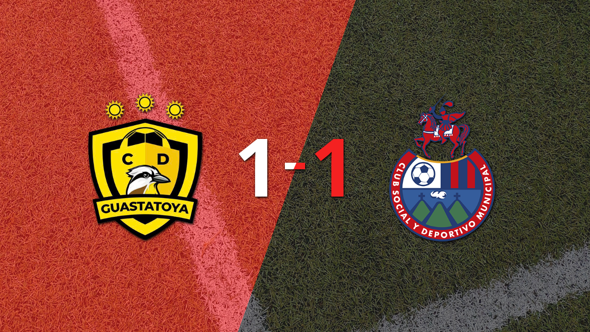 Emanuel Yori rescata un punto para Guastatoya ante Municipal en emocionante empate 1-1
