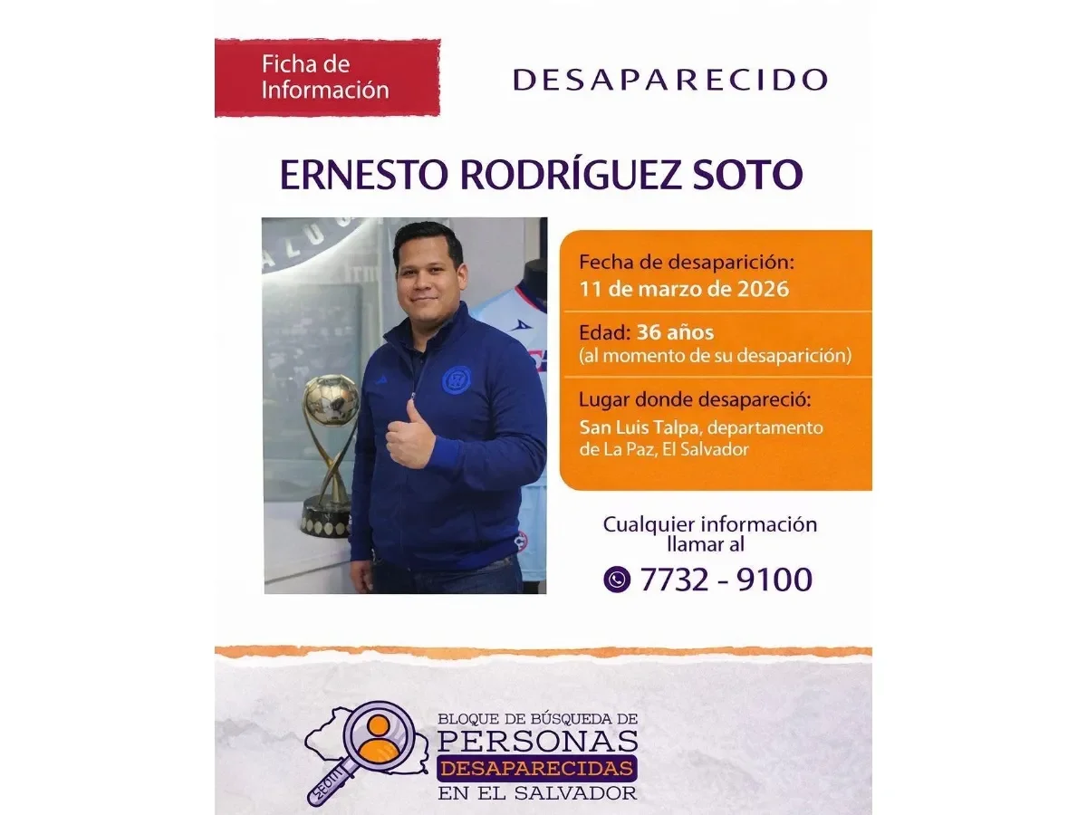 Autoridades buscan a joven mexicano desaparecido en El Salvador desde marzo de 2026