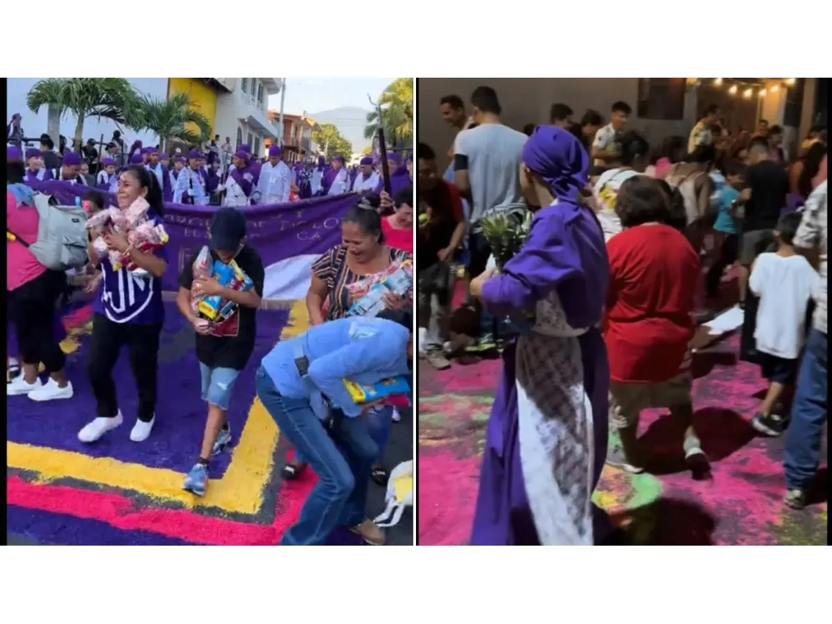 Desorden durante celebración de alfombras en Sonsonate genera críticas por falta de respeto a tradición
