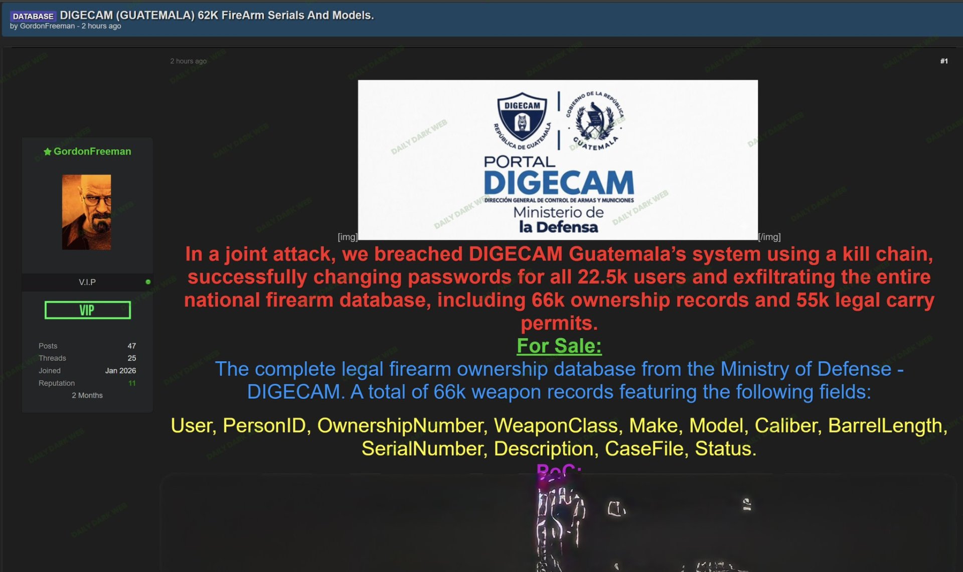 Ministerio de la Defensa investiga presunta filtración de datos en Digecam sin evidencia de hackeo
