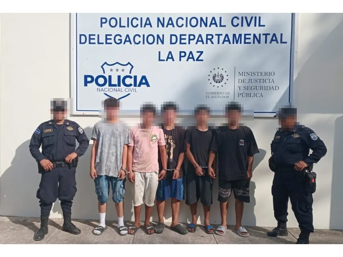 Detienen a cinco jóvenes, incluidos dos menores, por agrupaciones ilícitas en Zacatecoluca