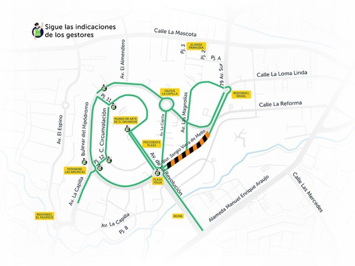 Restricción vehicular en Zona Rosa por trabajos de mitigación y construcción de sistema de drenaje