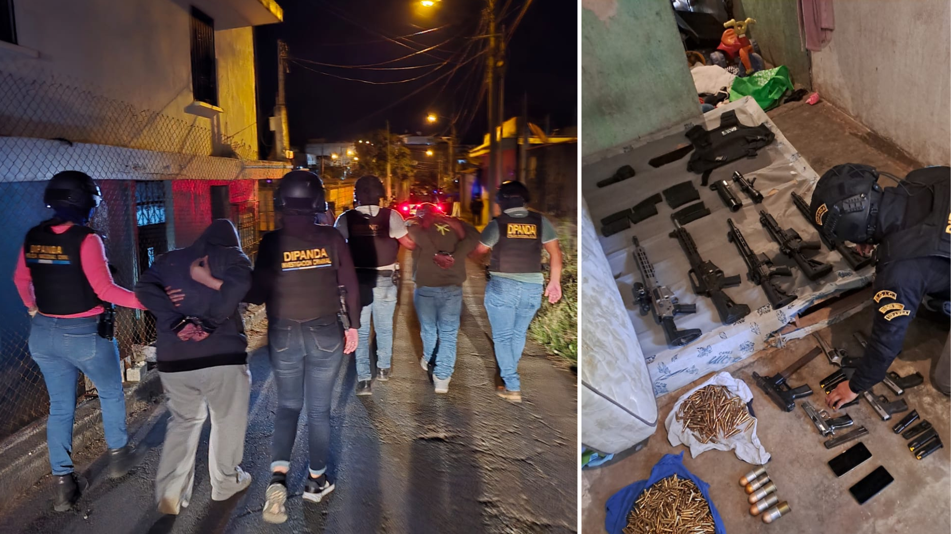Incautan arsenal vinculado al cabecilla del Barrio 18 \'El Crosty\' en zona 18 para ataques contra la MS y fuerzas de seguridad