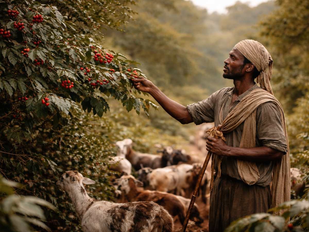Cómo un hallazgo fortuito con cabras marcó el origen del café y su expansión global