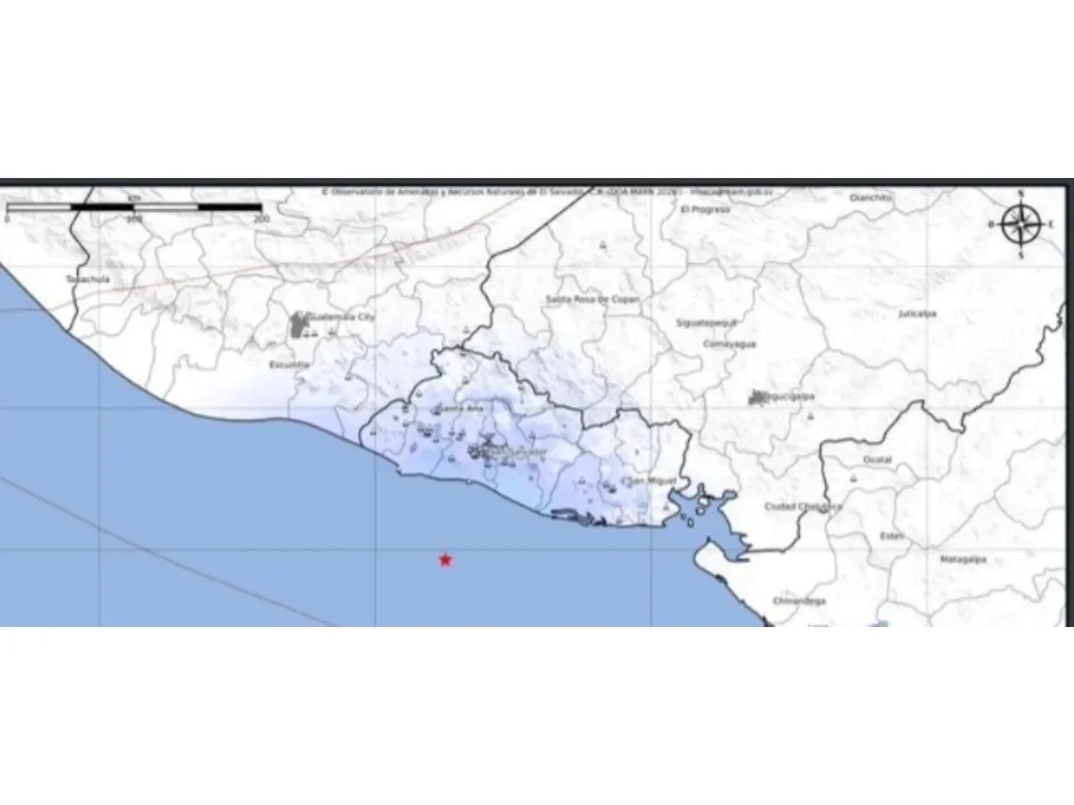 Ministerio de Medio Ambiente reporta sismo de magnitud 4.3 frente a costa de La Libertad y análisis climático en El Salvador