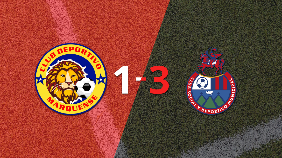 Municipal se impone 3-1 a Marquense y refuerza su posición en el torneo