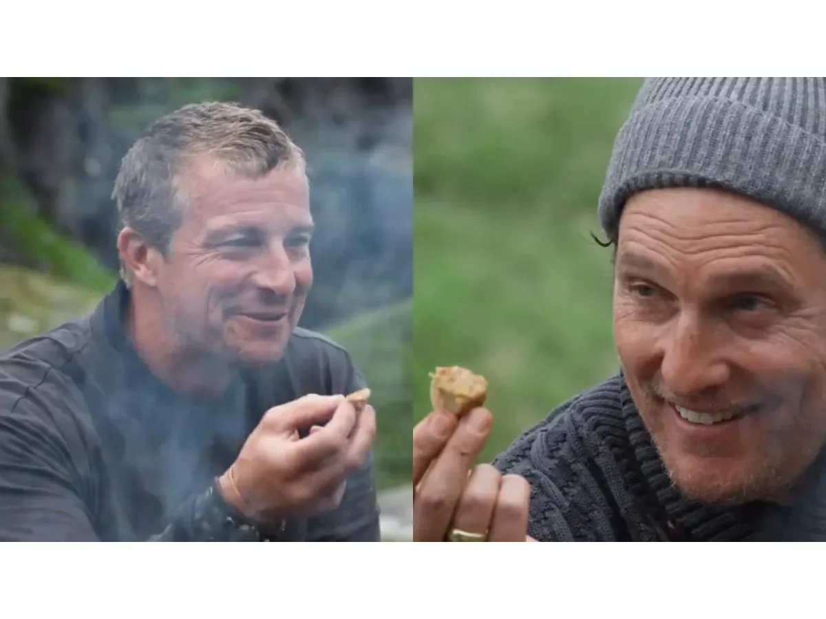 Matthew McConaughey enfrenta desafíos extremos y prueba testículos de reno en serie de Bear Grylls