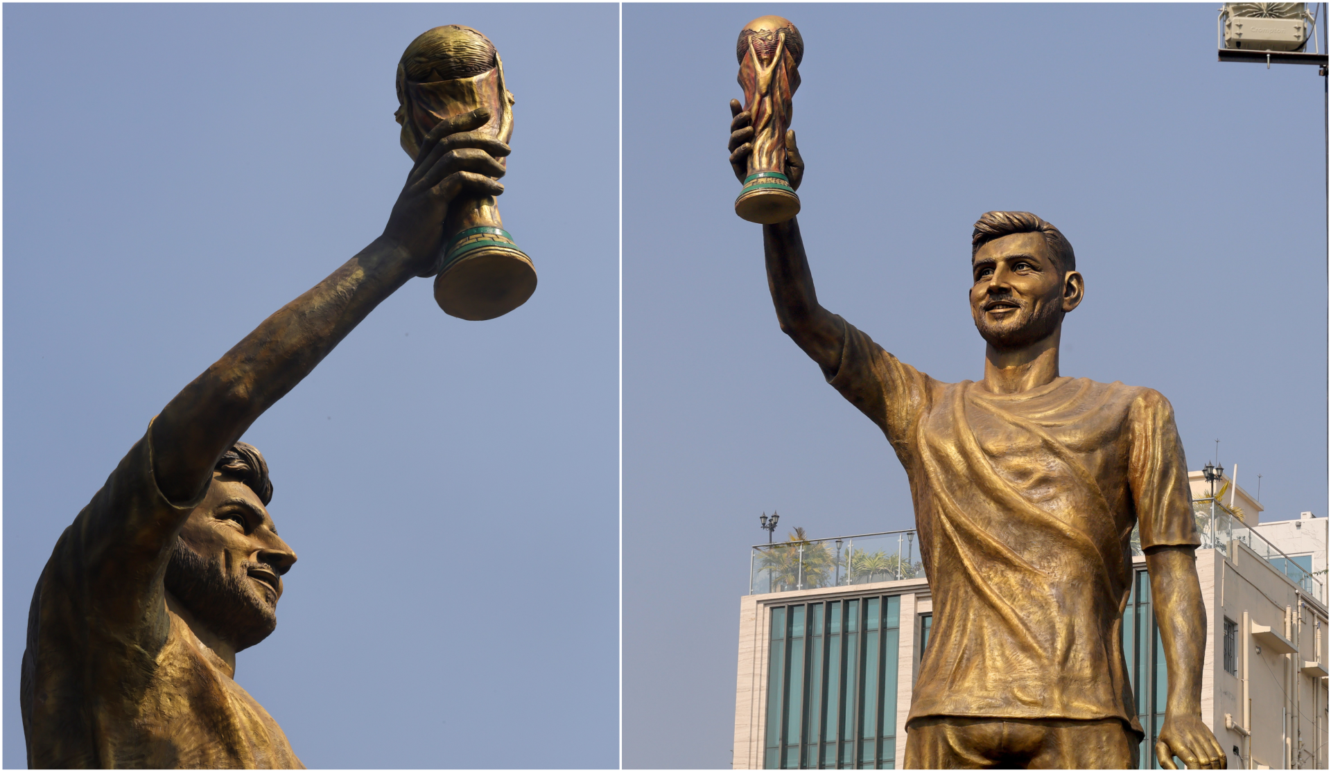 Retiran en India la estatua de Lionel Messi cinco meses después de su inauguración por riesgos estructurales Retiran en India la estatua de Lionel Messi cinco meses después de su inauguración por riesgos estructurales