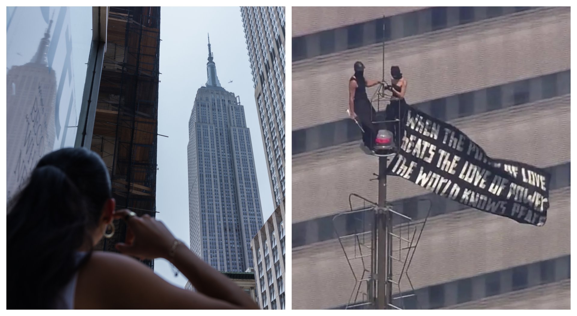 La misteriosa pancarta que una pareja llevó hasta la cima del Empire State Building para prometerse matrimonio La misteriosa pancarta que una pareja llevó hasta la cima del Empire State Building para prometerse matrimonio