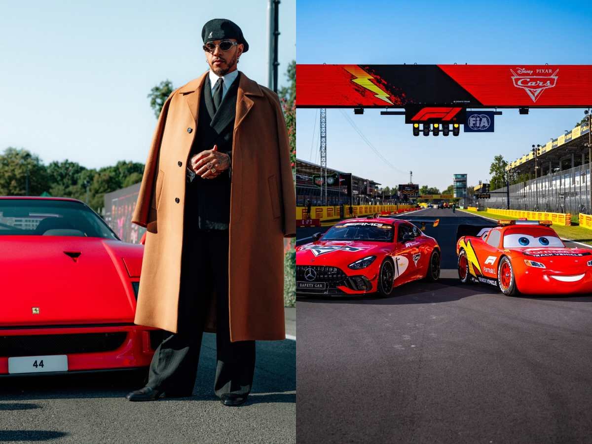 ¡Monza está de película! Rayo McQueen toma la pista y Hamilton llega en un Ferrari F40