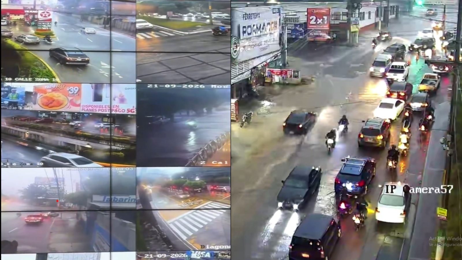 Lluvia complica el tránsito en la capital y Villa Nueva este 21 de septiembre